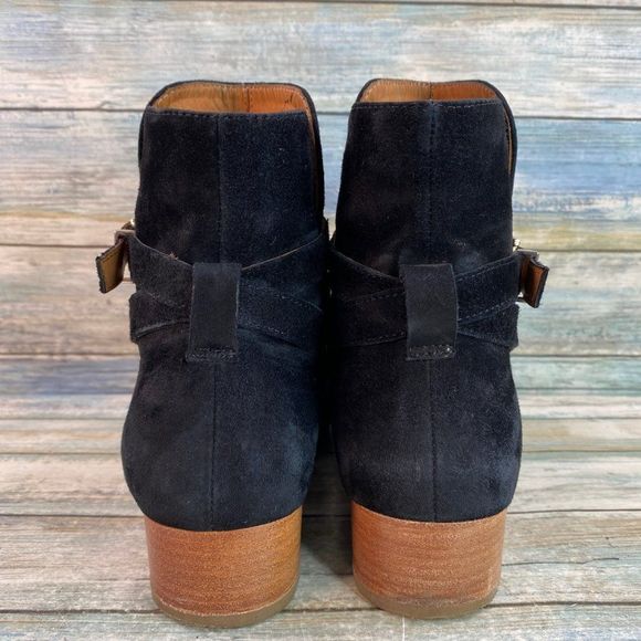 & Other Stories Ankle Boot Bootie Womens 9 Black Suede Stacked Block Heel Casual - Picture 6 of 13